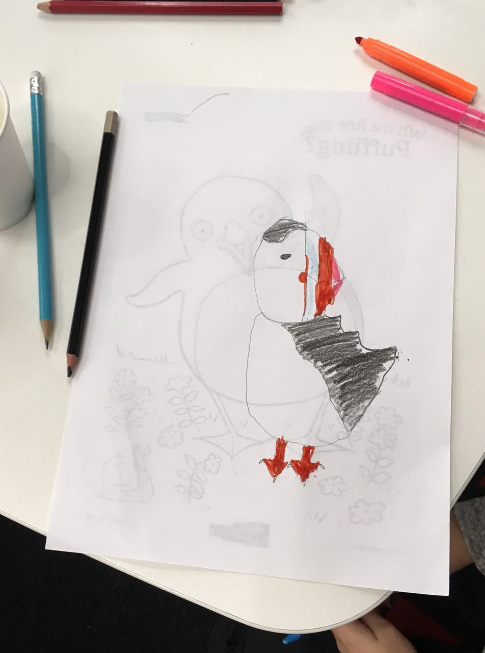 Child's drawing of Puffling
