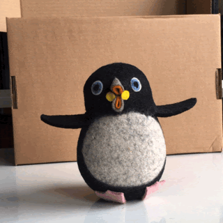 Puffling spinning around animation